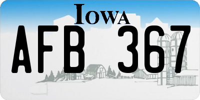 IA license plate AFB367