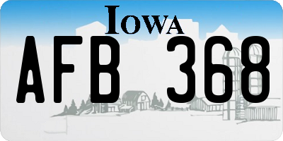 IA license plate AFB368