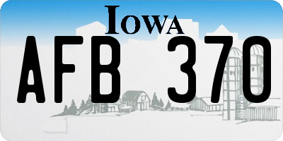 IA license plate AFB370