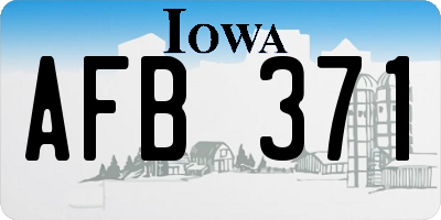 IA license plate AFB371