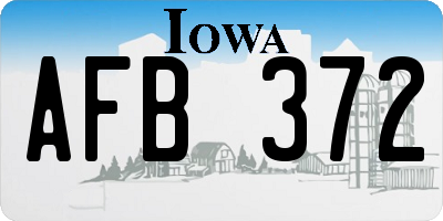 IA license plate AFB372