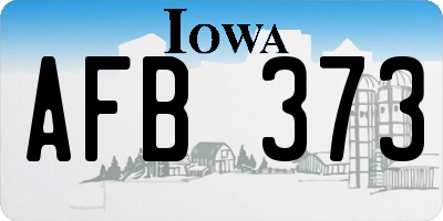 IA license plate AFB373