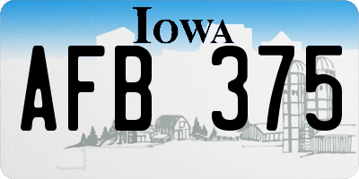 IA license plate AFB375