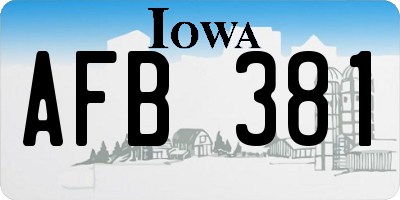 IA license plate AFB381