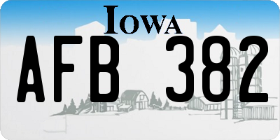IA license plate AFB382