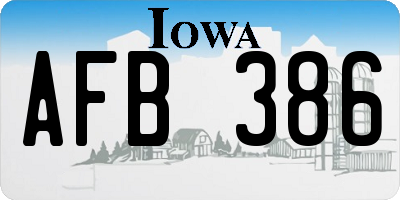 IA license plate AFB386