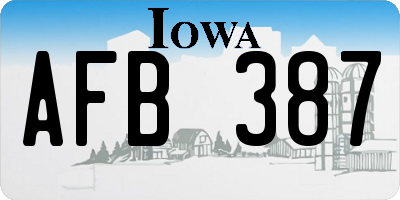 IA license plate AFB387