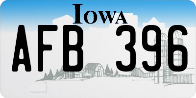 IA license plate AFB396
