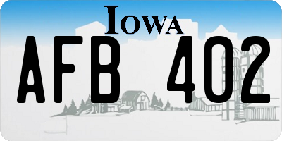 IA license plate AFB402