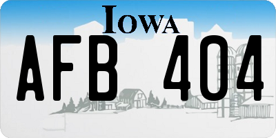 IA license plate AFB404