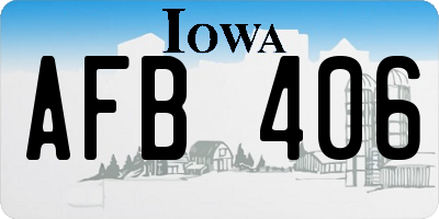 IA license plate AFB406