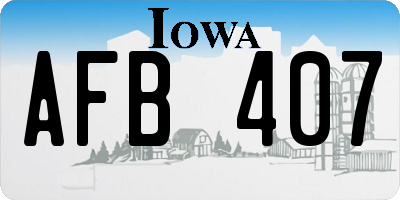 IA license plate AFB407