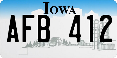 IA license plate AFB412