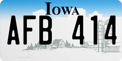 IA license plate AFB414