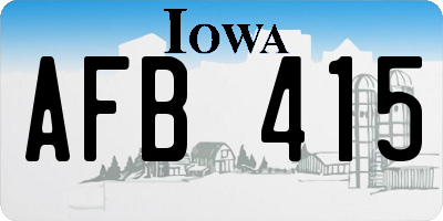 IA license plate AFB415