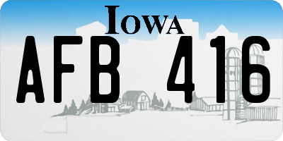 IA license plate AFB416