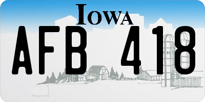 IA license plate AFB418