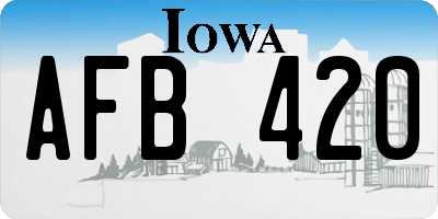 IA license plate AFB420