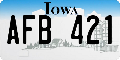 IA license plate AFB421