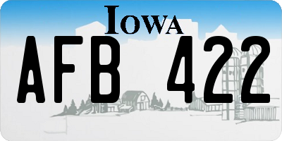 IA license plate AFB422