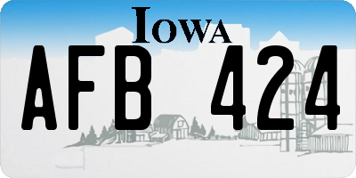IA license plate AFB424