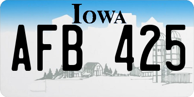 IA license plate AFB425