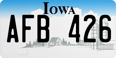 IA license plate AFB426