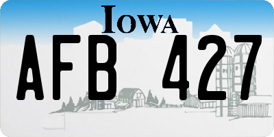 IA license plate AFB427