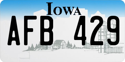 IA license plate AFB429