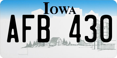 IA license plate AFB430