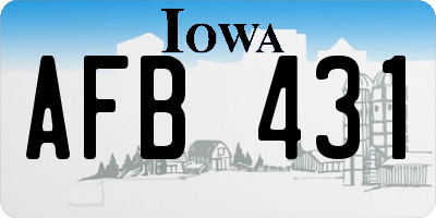 IA license plate AFB431