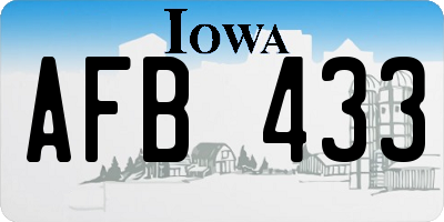 IA license plate AFB433