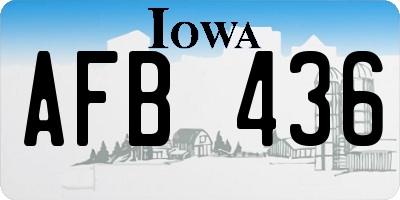 IA license plate AFB436