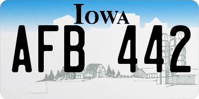 IA license plate AFB442