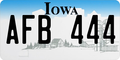 IA license plate AFB444