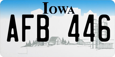 IA license plate AFB446