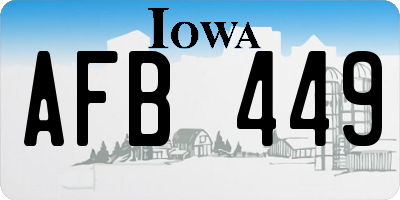 IA license plate AFB449