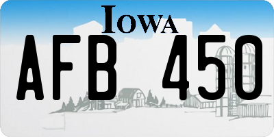 IA license plate AFB450