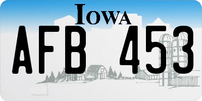 IA license plate AFB453
