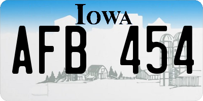 IA license plate AFB454