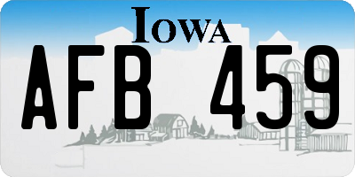 IA license plate AFB459