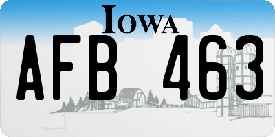 IA license plate AFB463