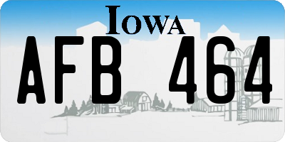 IA license plate AFB464