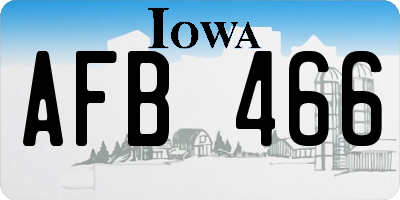 IA license plate AFB466