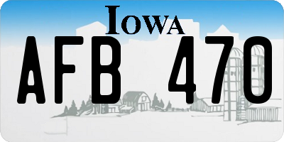 IA license plate AFB470