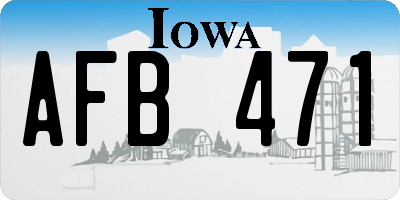 IA license plate AFB471