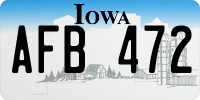 IA license plate AFB472