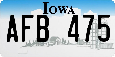 IA license plate AFB475