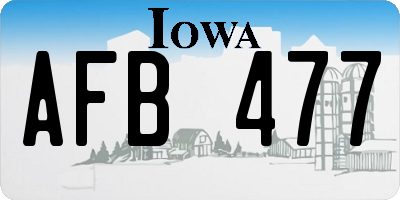 IA license plate AFB477