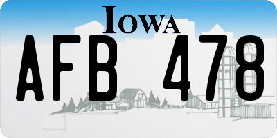 IA license plate AFB478